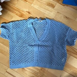 Splendid Blue Open-Knit Sweater worn once